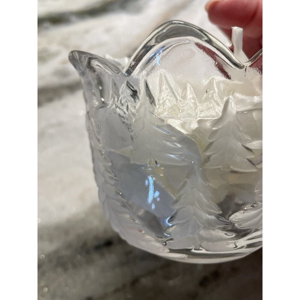 Vintage Walther Glas Mikasa Germany Frosted Votive Candle Holder Christmas Tree